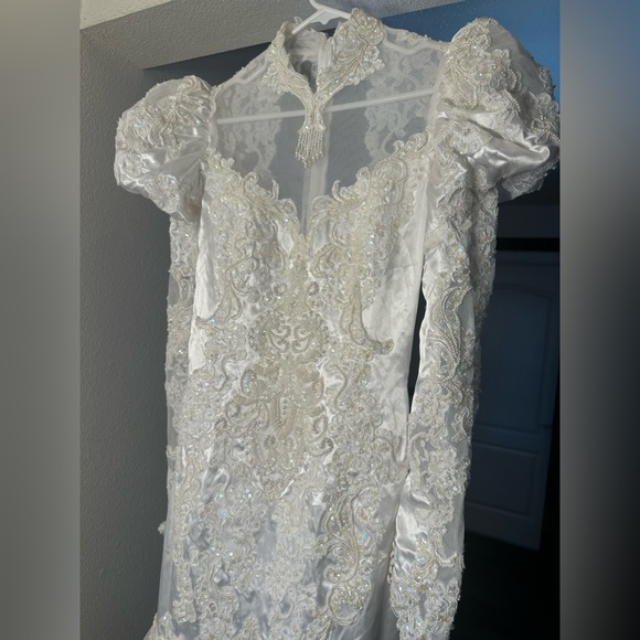 COPY - Vintage classy extremely gorgeous sparkly wedding dress size m - Picture 8 of 17